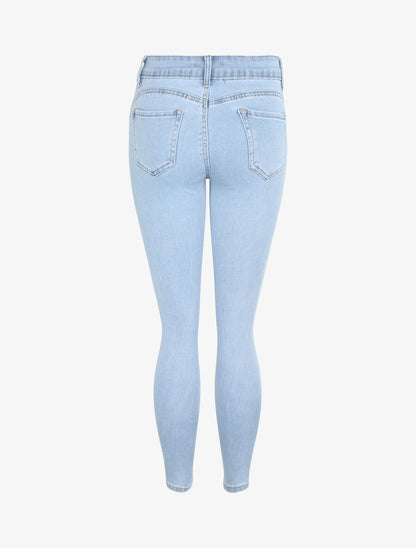 Jean push up à taille haute - Bleu - 2