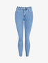 Jean push up à taille à coutures en V - Bleu clair - 3