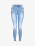 Jean push up délavé à bords coupe franche - Bleu clair - 1