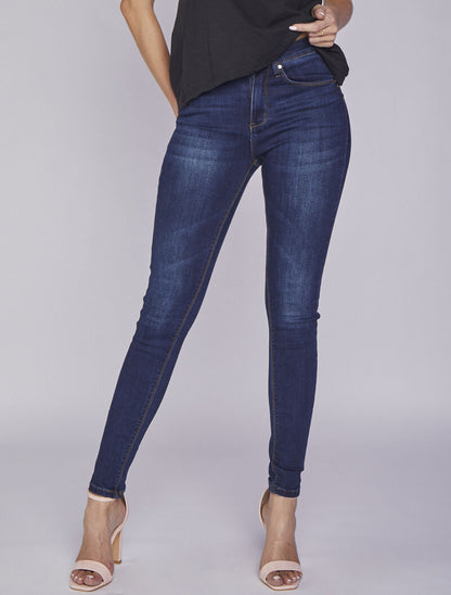 Jean skinny délavé à coutures stylisées - Denim foncé - 5