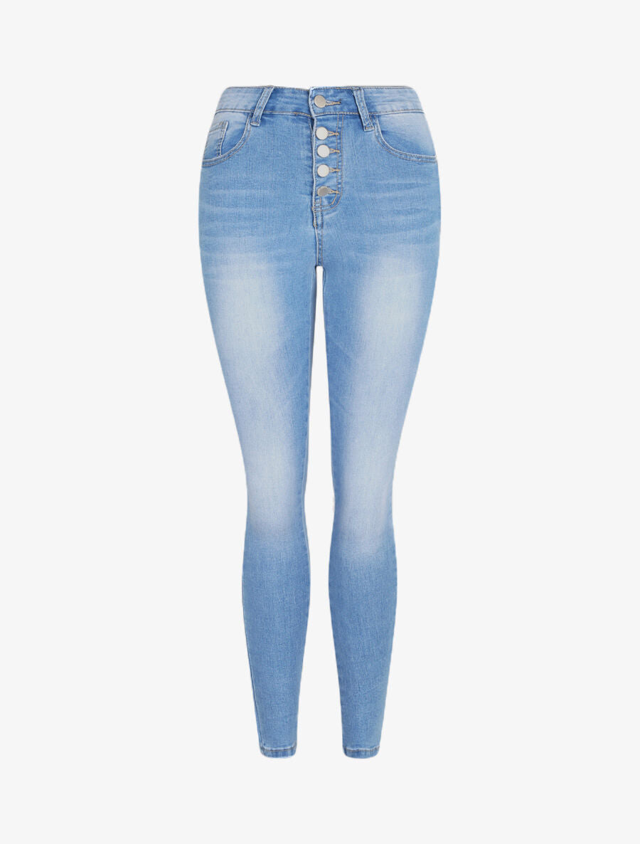 Jean push up à fermeture boutonnée - Bleu clair - 3