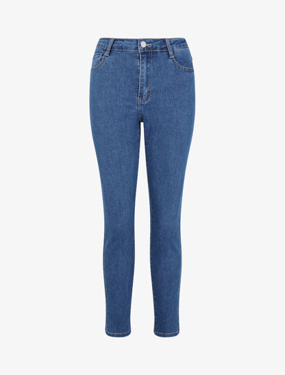 Jean slim uni grande taille - Bleu denim - 1