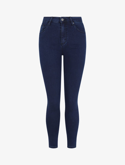 Jean skinny à taille standard - Marine - 4