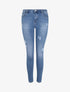 Jean skinny délavé et griffé - Bleu - 4