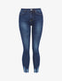 Jean 7/8 à bords effet usé - Bleu - 1
