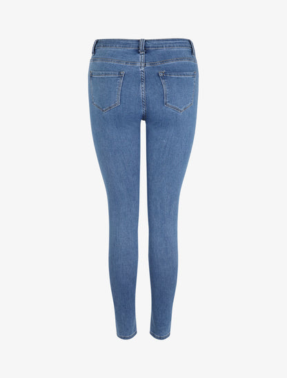 Jean skinny uni et stretch - Bleu - 2