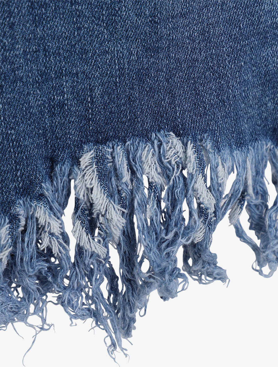 Jean flare à bords éffilochés - Bleu denim - 4