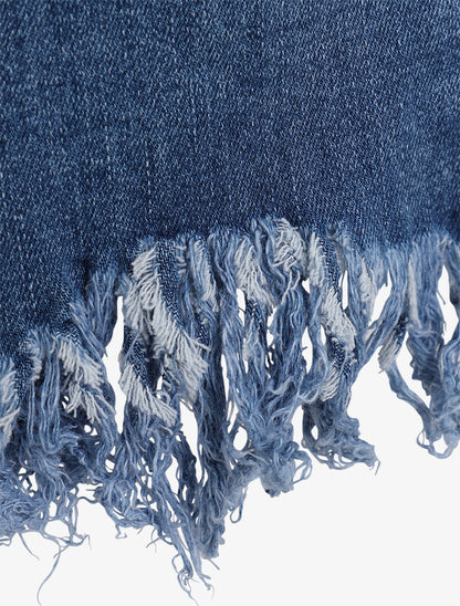 Jean flare à bords éffilochés - Bleu denim - 4