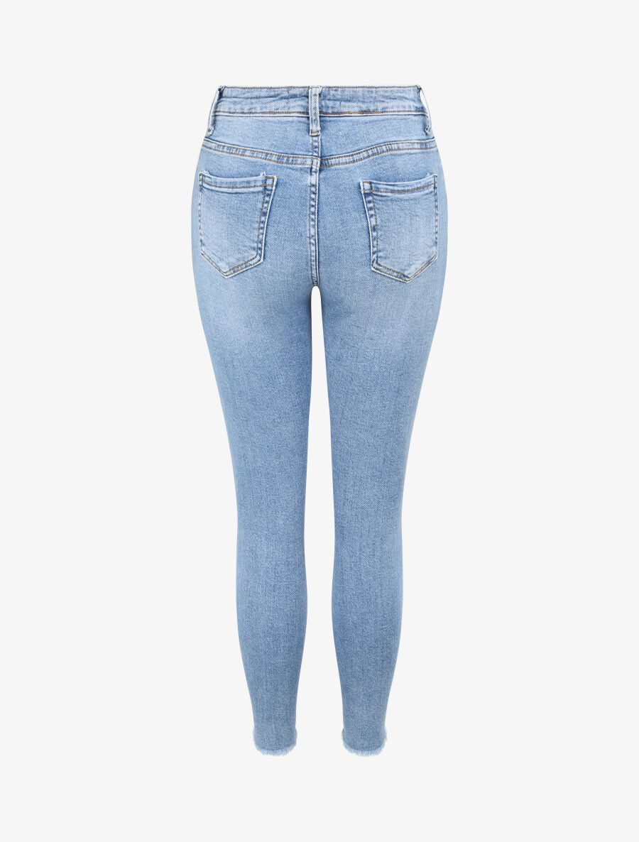Jean skinny à éraflures - Bleu denim - 2