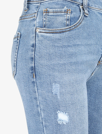 Jean skinny à éraflures - Bleu denim - 3