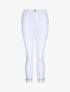 Jean 7/8 à revers orné de strass - Blanc - 1