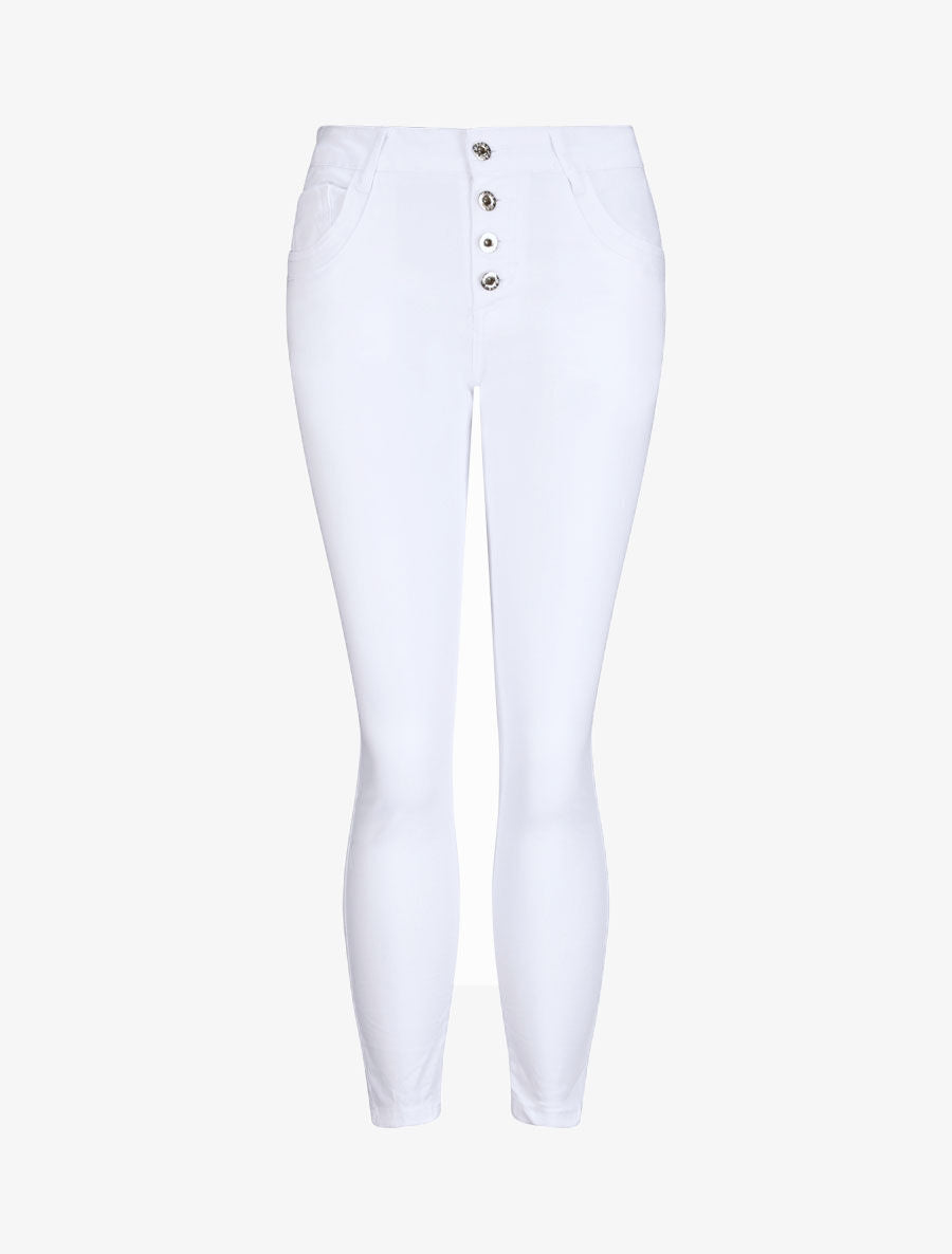 Jean slim effet froissé - Blanc - 1