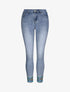 Jean slim à revers ornées de sequins style oriental - Bleu clair - 4