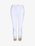Jean 7/8  à bords coupe franche ornés de sequins - Blanc - 1