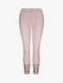 Jean 7/8  à bords coupe franche ornés de sequins - Rose - 4