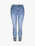 Jean 7/8 à bords ornés de broderies - Bleu denim - 4