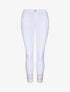 Jean 7/8 à bords ornés de broderies - Blanc - 4
