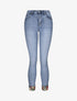 Jean slim à revers orné de broderies - Bleu clair - 1