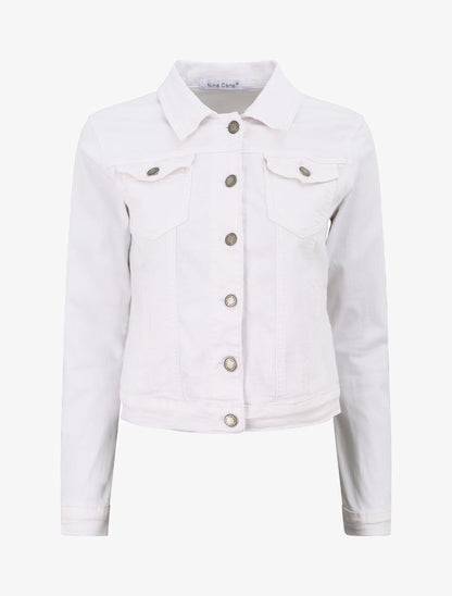 Veste courte en jean - Blanc - 3