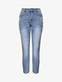 Jean boyfriend à taille haute et délavé - Bleu clair - 1