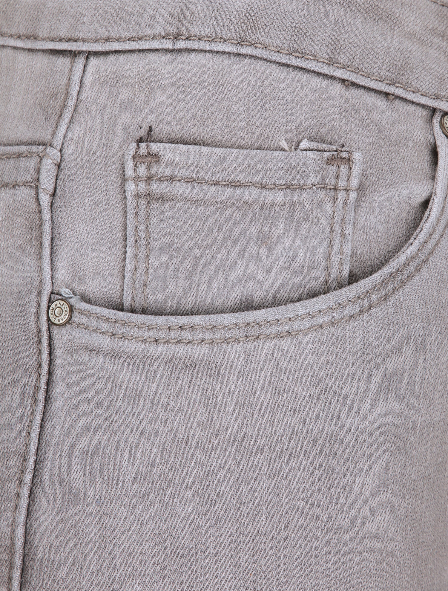 Jean flare uni taille haute - Gris clair - 3