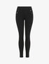 Pantalon strech uni à boutons stylisés - Noir - 1