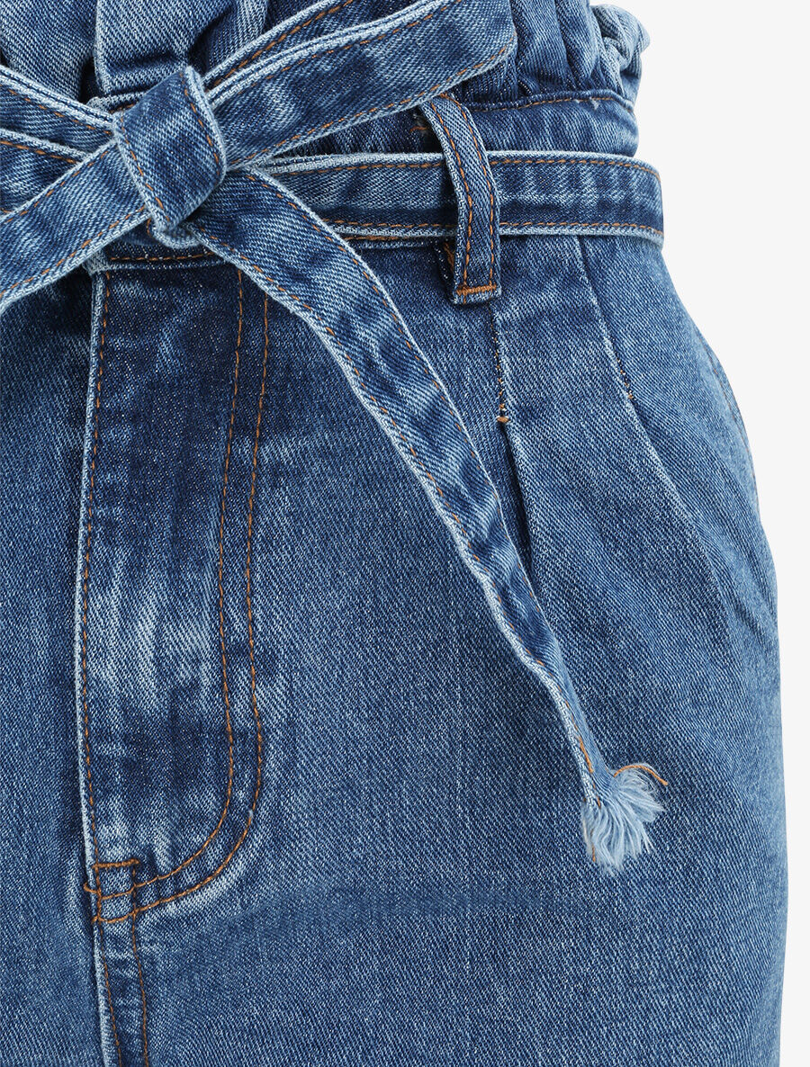 Jean ample à taille élastiquée - Bleu denim - 5