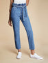 Jean ample à taille élastiquée - Bleu denim - 1