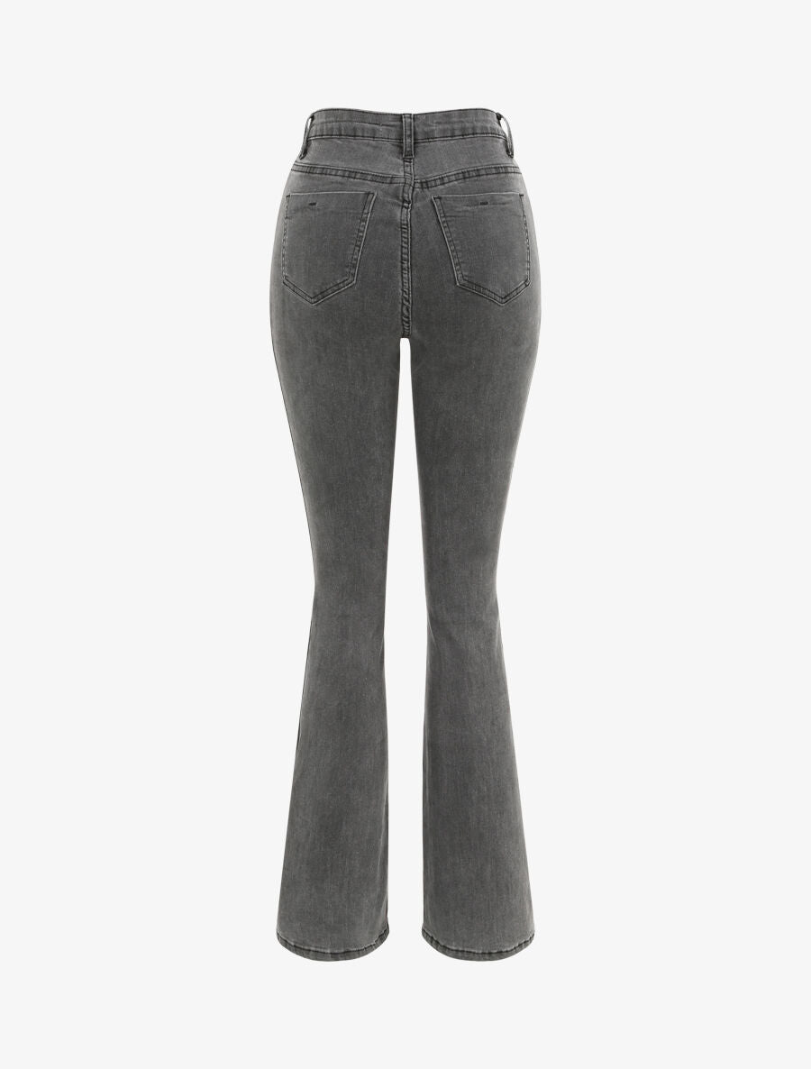 Jean stretch coupe flare - Gris foncé - 2