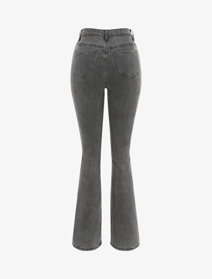 Jean stretch coupe flare - Gris foncé - 2