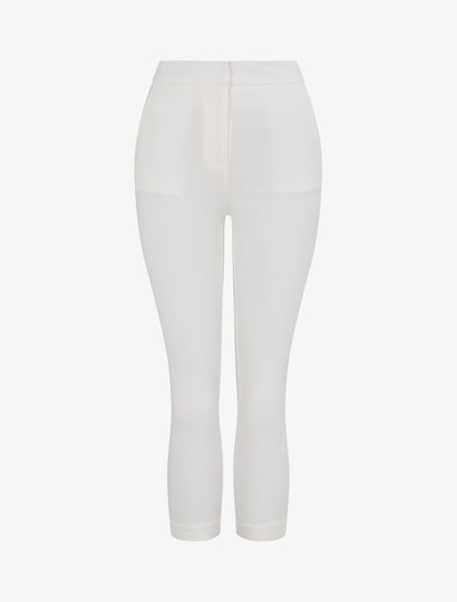 Pantalon stretch uni - Blanc - 1