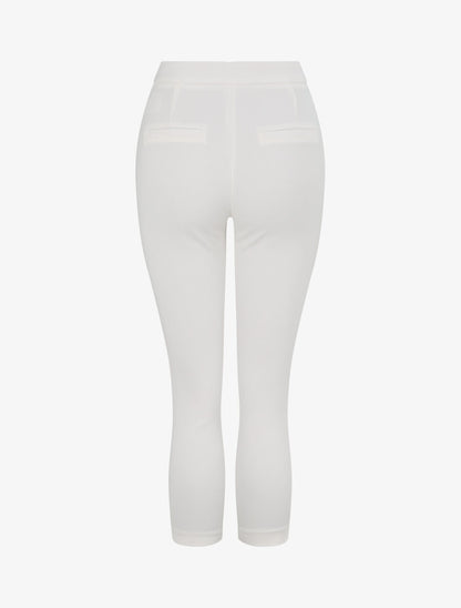 Pantalon stretch uni - Blanc - 2