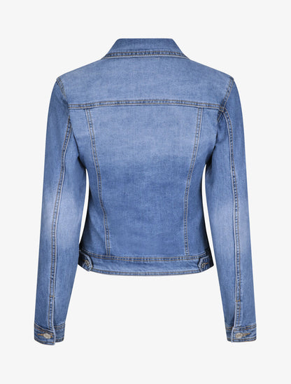 Veste en jean droite délavée - Bleu clair