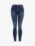 Jean skinny à taille haute et délavé - Bleu denim - 1