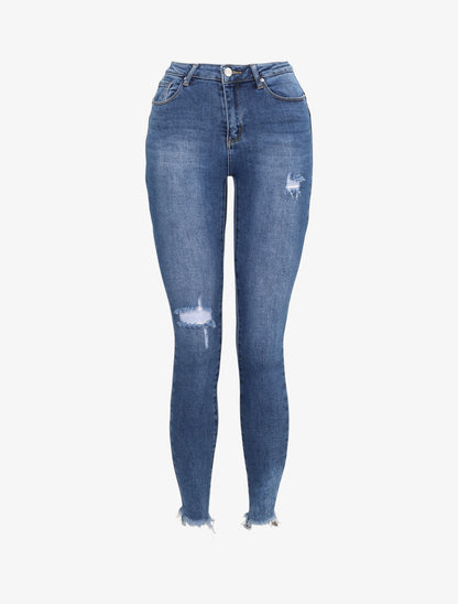 Jean push-up skinny déchiré - Bleu - 3