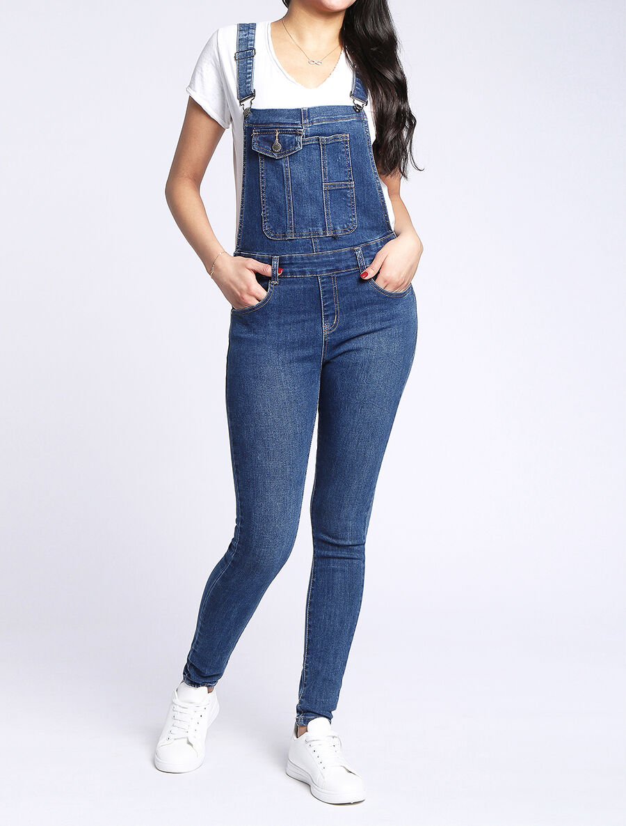 Salopette en jean skinny - Bleu - 1