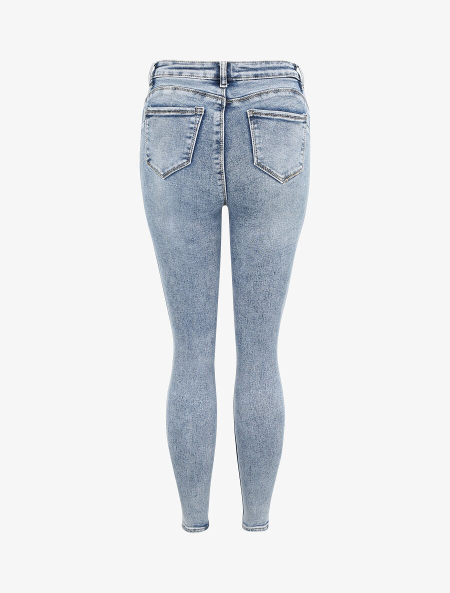 Jean slim push up à griffures - Bleu denim - 2