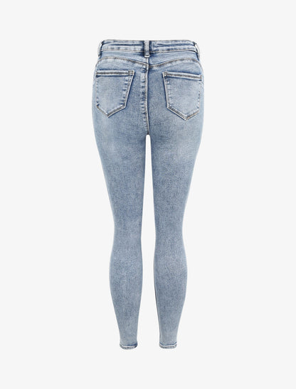 Jean slim push up à griffures - Bleu denim - 2