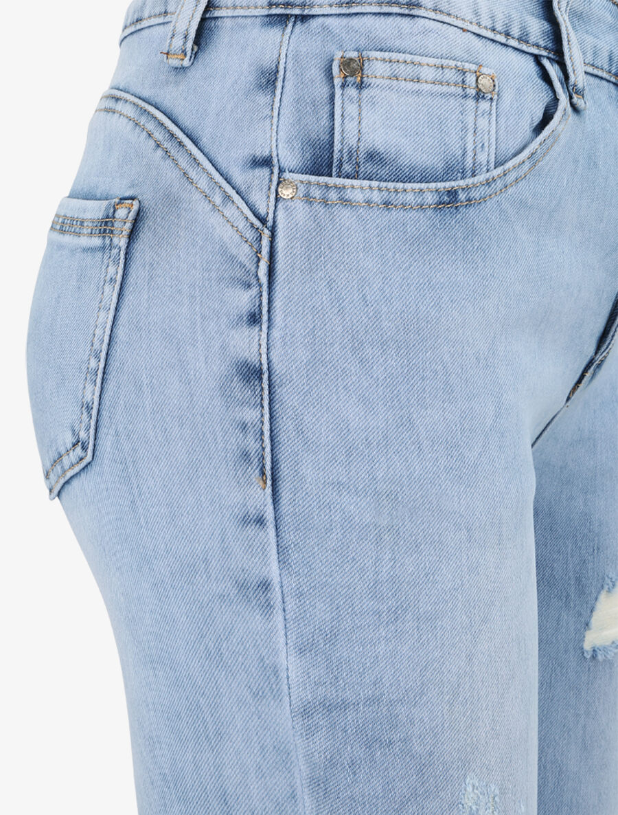 Jean skinny push up déchiré - Bleu clair - 5