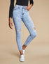 Jean skinny push up déchiré - Bleu clair - 1