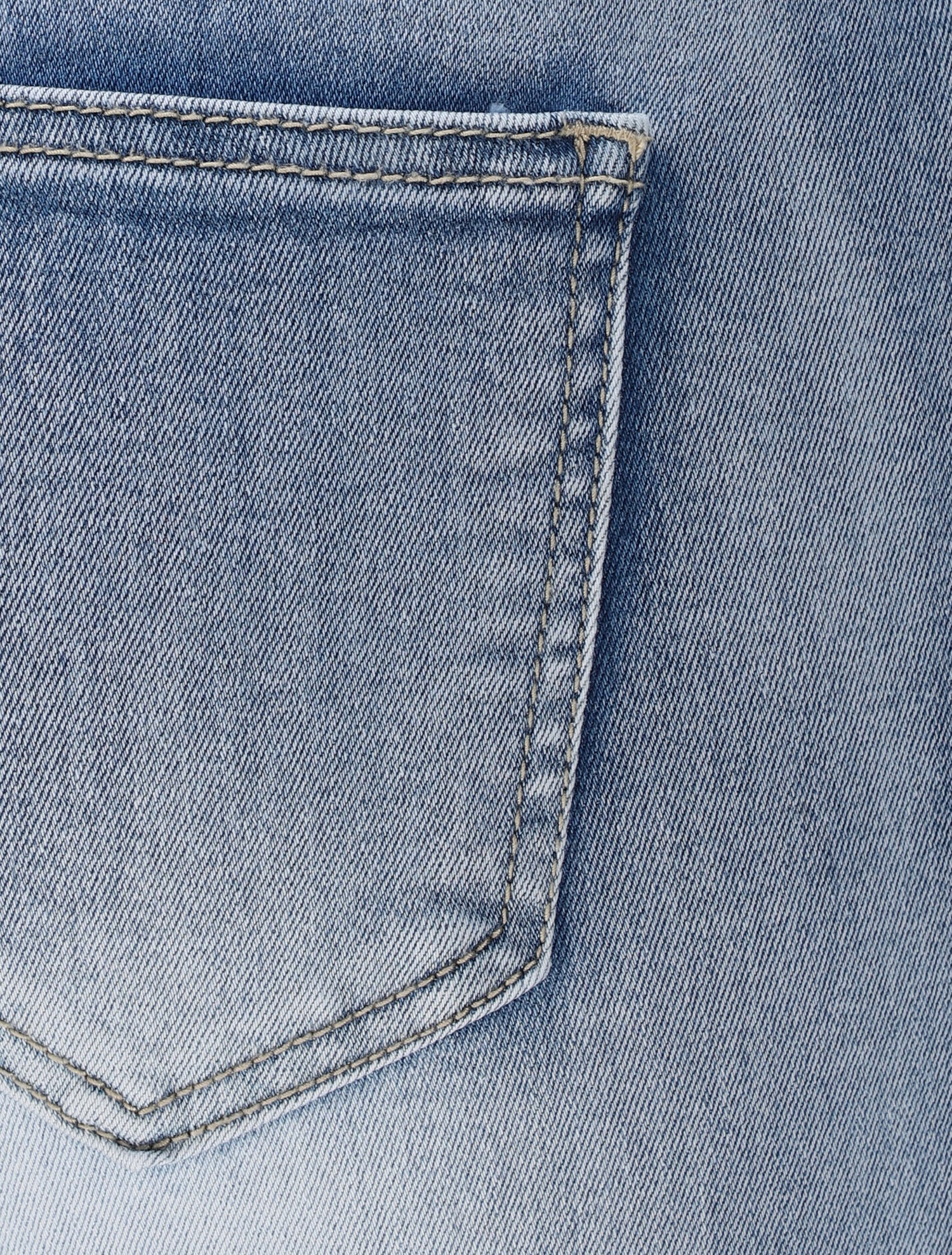 Jean slim délavé à taille standard élastiquée - Bleu clair - 3