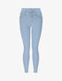 Jean slim à taille haute boutonnée - Bleu clair - 4