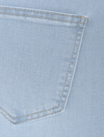 Jean slim à taille haute boutonnée - Bleu clair - 3