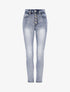Jean slim à taille empire élastiquée - Denim - 1