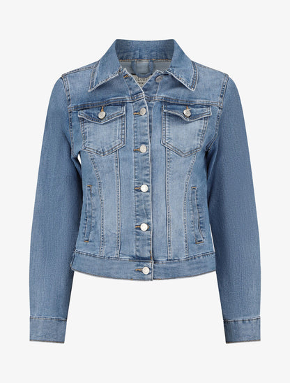 Veste en jean coupe droite - Bleu denim - 4