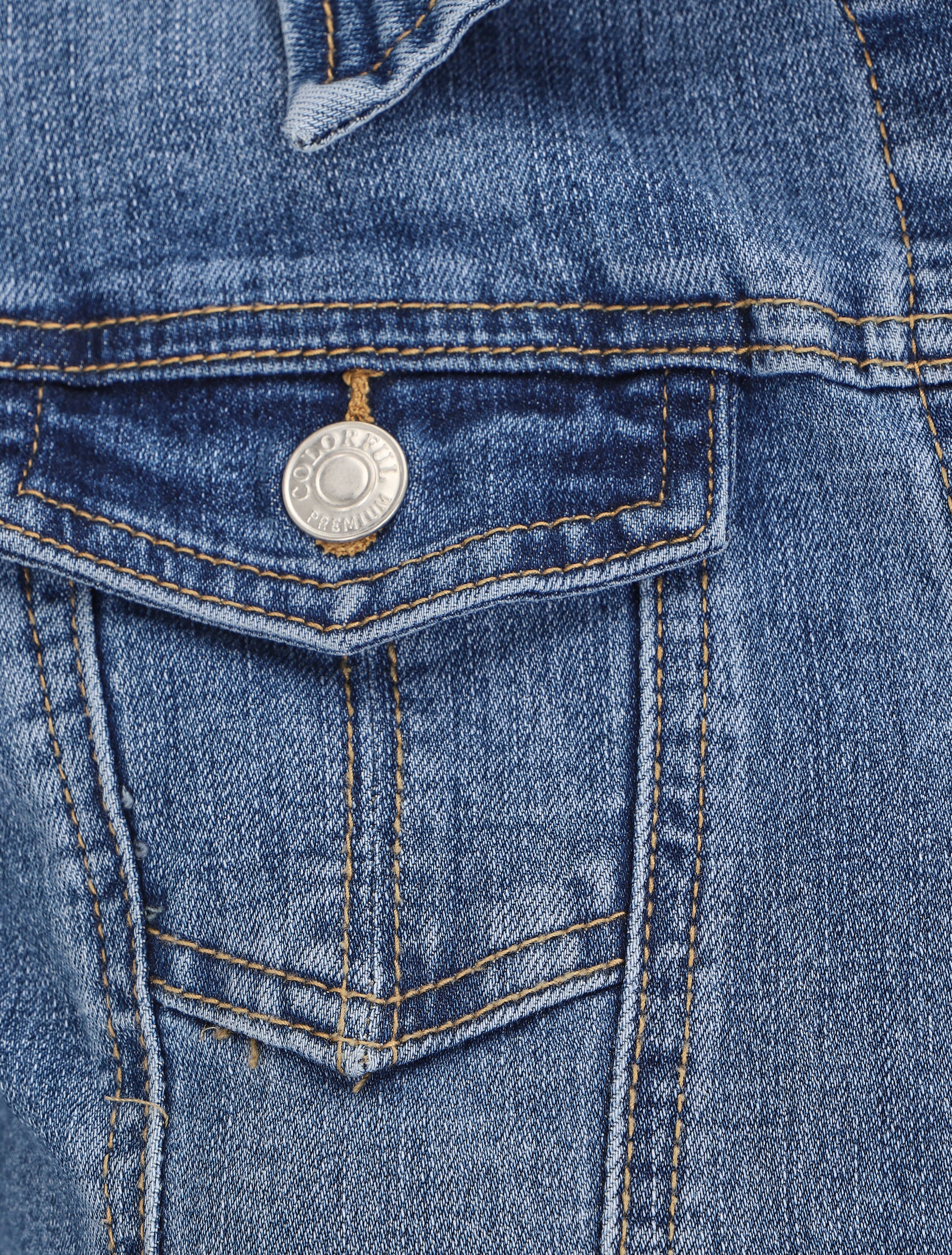 Veste en jean coupe droite - Bleu denim - 3