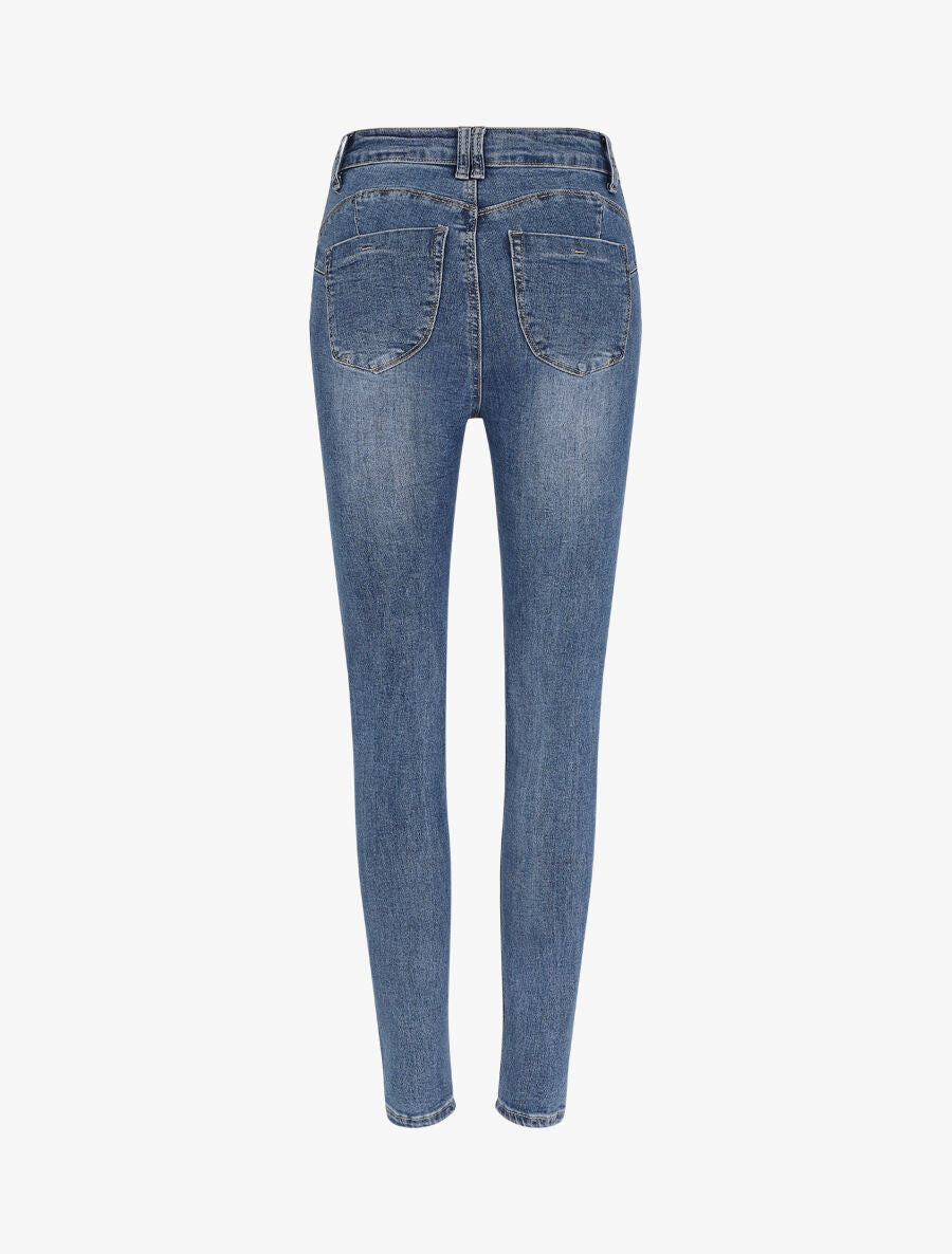 Jean skinny push up à taille standard - Bleu - 2