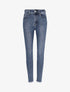 Jean skinny push up à bords coupe franche - Bleu - 1