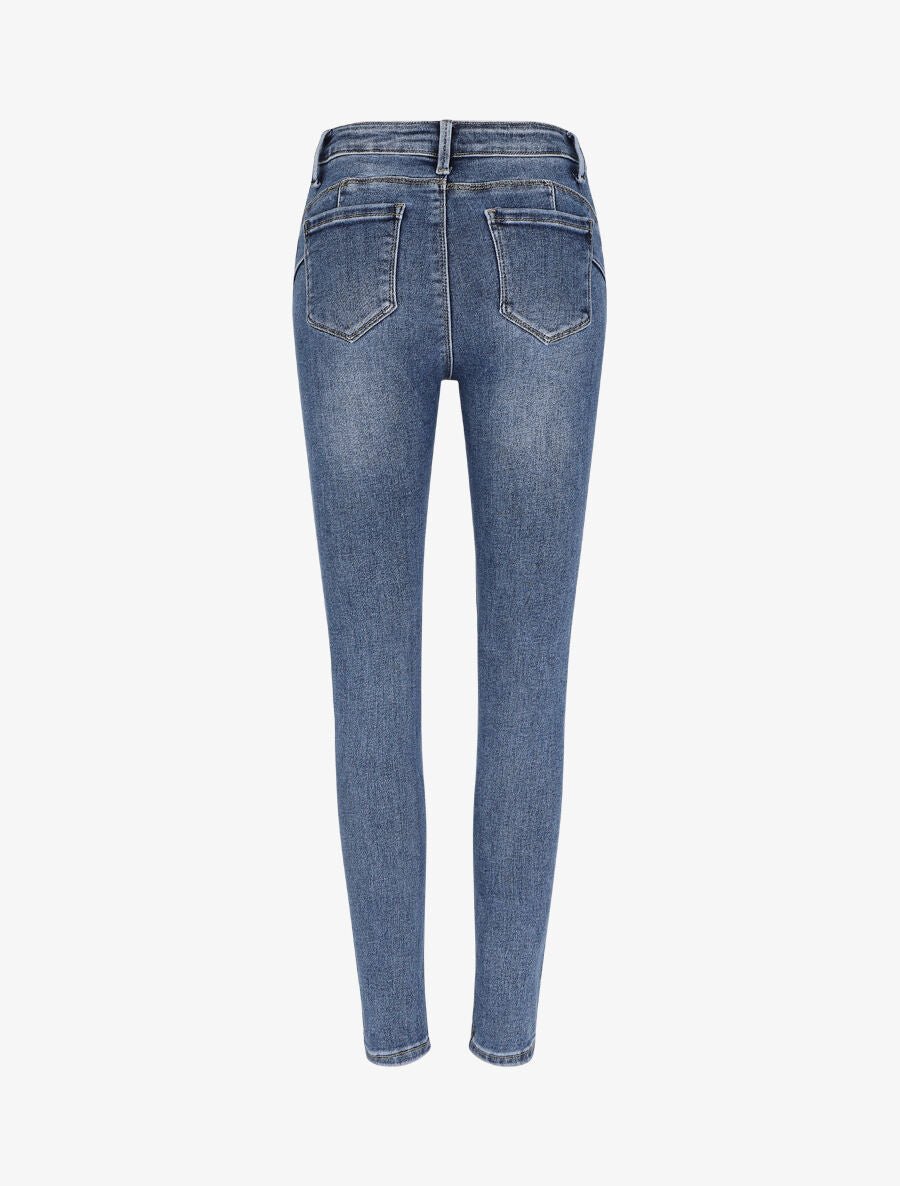 Jean skinny push up à taille standard - Bleu - 2
