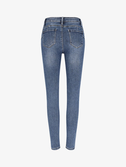 Jean skinny push up à taille standard - Bleu - 2